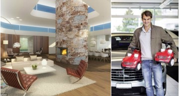 Mini-Mercedes-uri pentru gemeni, casă de sticlă pentru soție