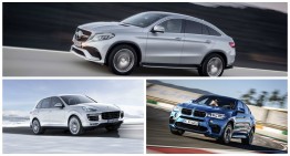 Competiția anului: Mercedes GLE 63 AMG Coupe vs BMW X6M, Porsche Cayenne Turbo S