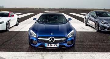 Bătălia decisivă: Mercedes-AMG GT S vs Aston Martin N430 vs Lexus RC F