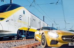 Bombardier vs glonț: Mercedes-AMG GT S se ia la întrecere cu trenul Eurostar