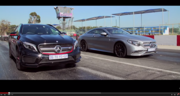 Cursă nebunească între un GLA 45 AMG și un S 65 AMG Coupe