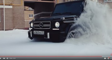 Spectaculosul G 55 AMG se joacă în zăpadă. O analiză rusească foarte directă