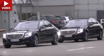 Mercedes S-Class facelift 2017, filmat când iese la joacă