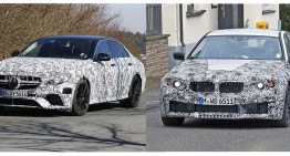 SPY GAMES: Noul BMW M5 versus Mercedes-AMG E 63