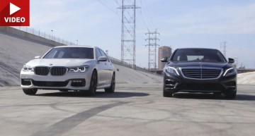 Ciocnirea titanilor: Mercedes S 550 versus BMW 750i (video)