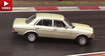 Un Mercedes W 123 clasic face accident pe Nurburgring