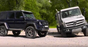 Alien vs Predator – Mercedes-Benz G 500 4×4² și Unimog U5030 se joacă în off-road