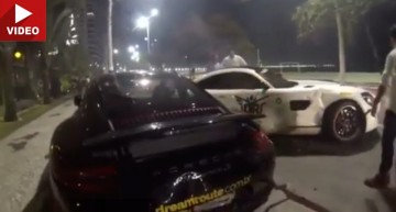 Ce nebunie! Șofer începător de Mercedes-AMG GT S lovește în plin un Porsche și un Ferrari