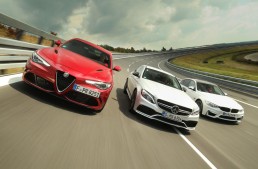 SUPER LIMUZINELE: Alfa Romeo Giulia QV vs Mercedes-AMG C 63 S vs BMW M3