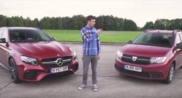 David versus Goliat? Dacia Logan MCV se ia la trântă cu Mercedes-AMG E63 S